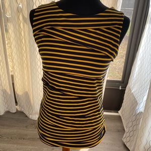 Verve Ami Women Yellow Striped Sleeveless Top Size Small NWT.